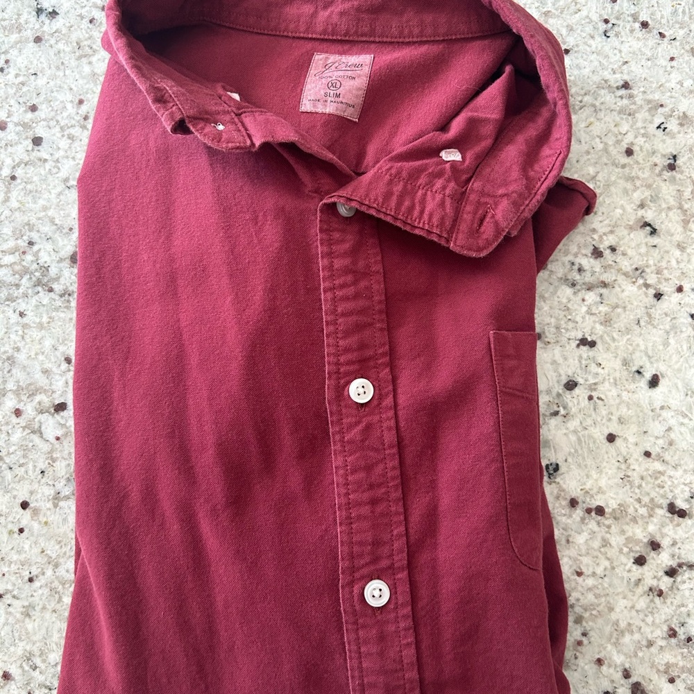 J. Crew Casual Red Button-Down Shirt - Picture 3 of 4